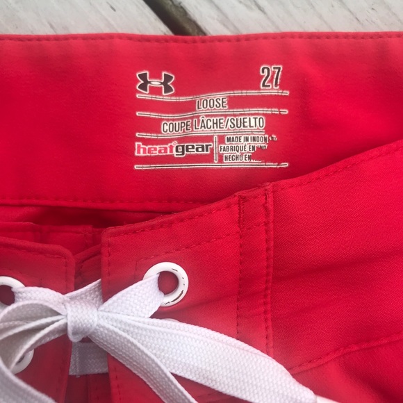 Under Armour Mens Heat Gear Board Shorts Swim Trunks Size 27 red - Picture 4 of 7